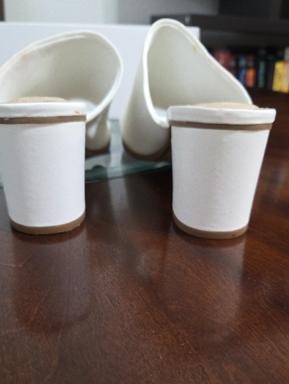 easy street White Open-Toe Block Heel Mules - Picture 7 of 8